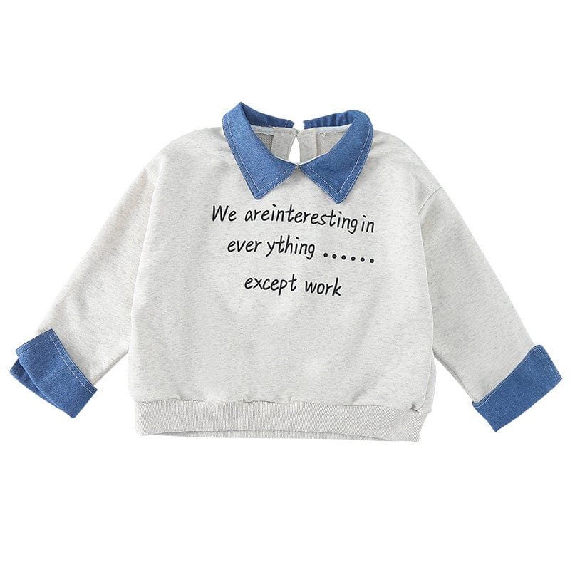 長袖シャツ・ブラウス レターロゴバイカラー長袖ポロシャツ【mh0010489】