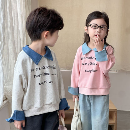 長袖シャツ・ブラウス レターロゴバイカラー長袖ポロシャツ【mh0010489】