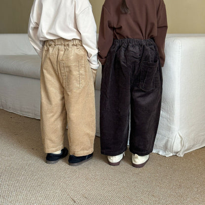 ロングパンツ・スウェットパンツ コーデュロイワイドルーズロングパンツ【mh0010499】