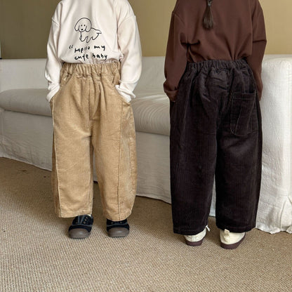 ロングパンツ・スウェットパンツ コーデュロイワイドルーズロングパンツ【mh0010499】