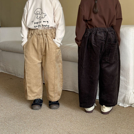 ロングパンツ・スウェットパンツ コーデュロイワイドルーズロングパンツ【mh0010499】