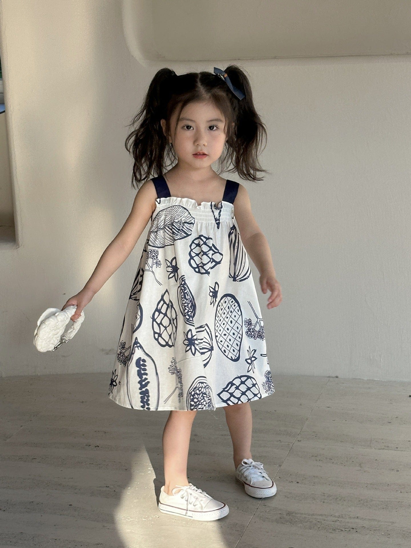 半袖セットアップ ボタニカルフルーツプリント ボーイズ半袖シャツ+ショートパンツ/ガールズノースリーブワンピース リンクコーデ 兄弟姉妹 お揃いコーデ【mh0010975】