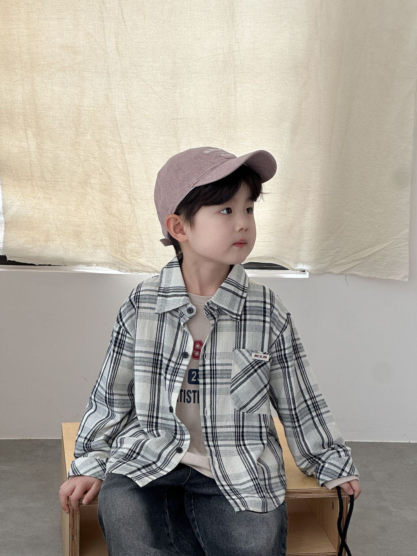 長袖シャツ・ブラウス ビッグチェック柄ルーズ長袖シャツ【mh0011237】