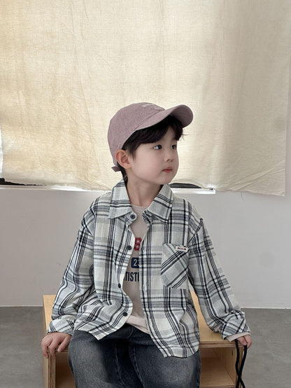 長袖シャツ・ブラウス ビッグチェック柄ルーズ長袖シャツ【mh0011237】