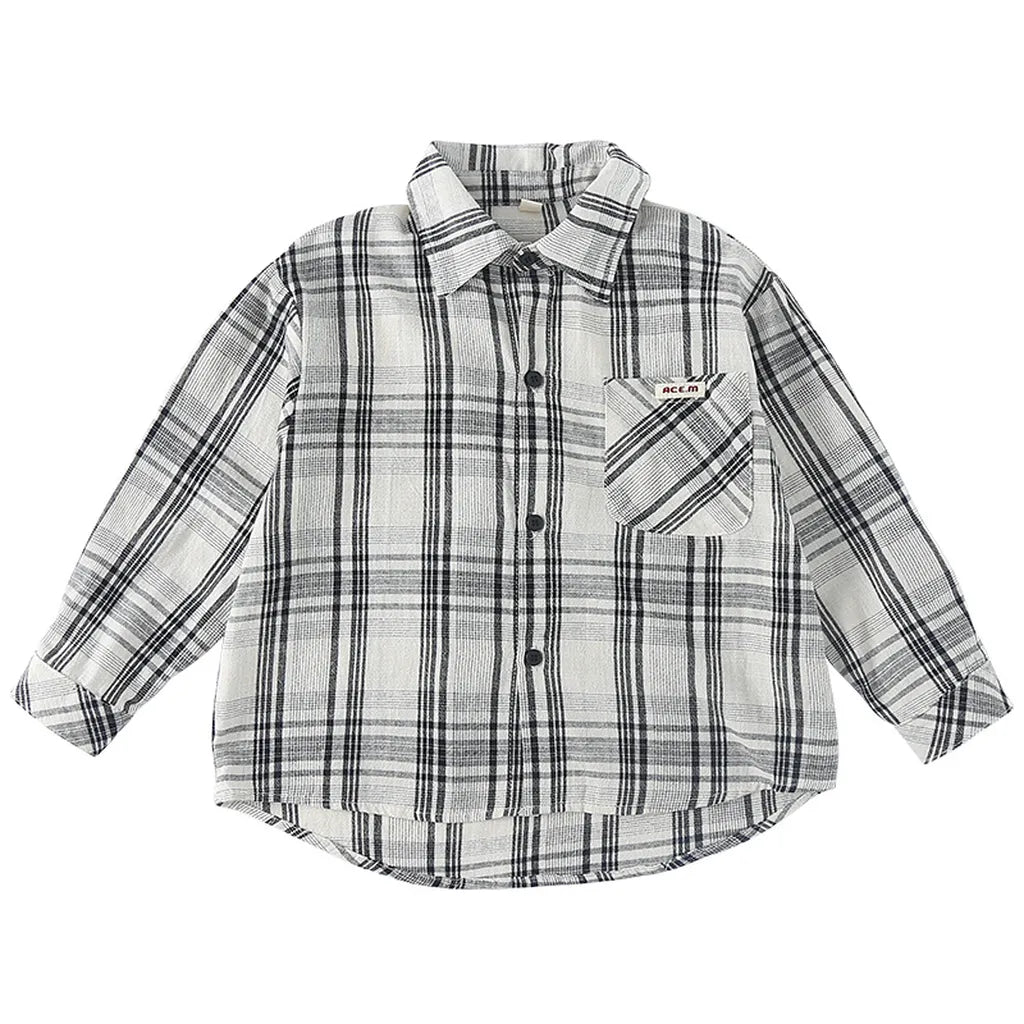 長袖シャツ・ブラウス ビッグチェック柄ルーズ長袖シャツ【mh0011237】