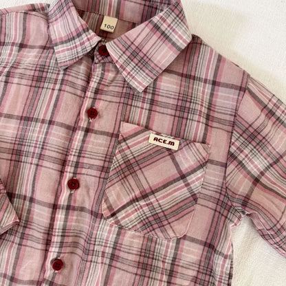 長袖シャツ・ブラウス ビッグチェック柄ルーズ長袖シャツ【mh0011237】