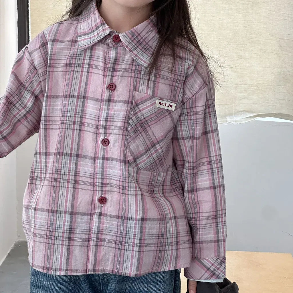長袖シャツ・ブラウス ビッグチェック柄ルーズ長袖シャツ【mh0011237】