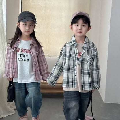 長袖シャツ・ブラウス ビッグチェック柄ルーズ長袖シャツ【mh0011237】