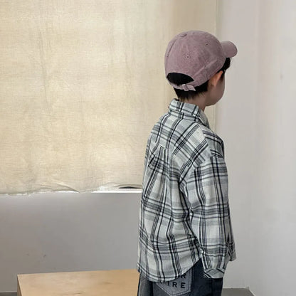 長袖シャツ・ブラウス ビッグチェック柄ルーズ長袖シャツ【mh0011237】