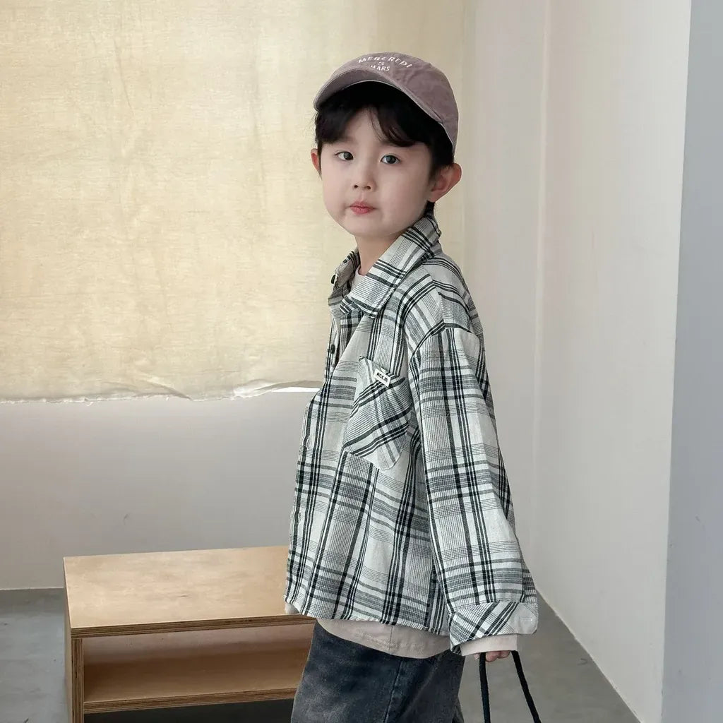 長袖シャツ・ブラウス ビッグチェック柄ルーズ長袖シャツ【mh0011237】