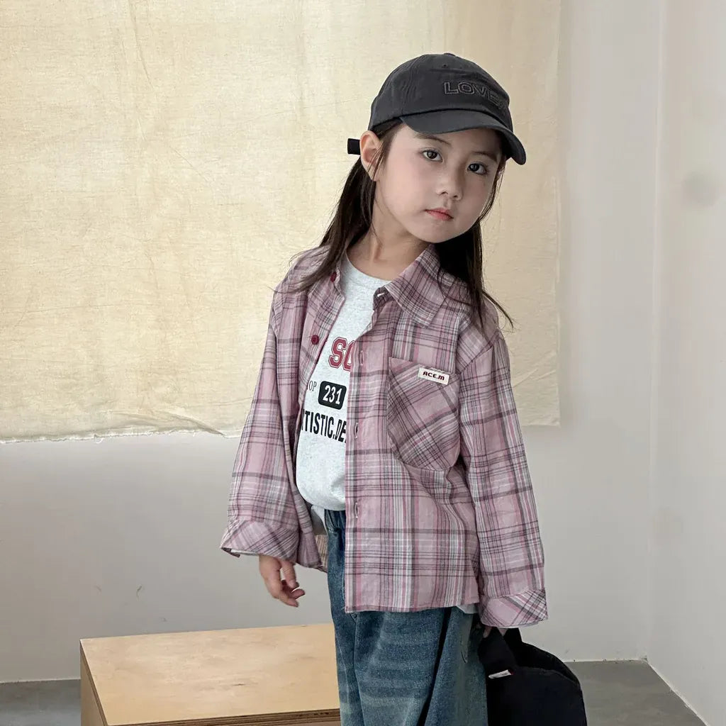 長袖シャツ・ブラウス ビッグチェック柄ルーズ長袖シャツ【mh0011237】