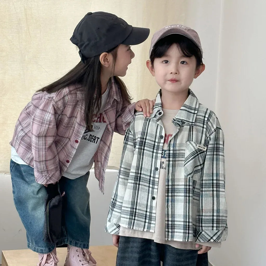 長袖シャツ・ブラウス ビッグチェック柄ルーズ長袖シャツ【mh0011237】