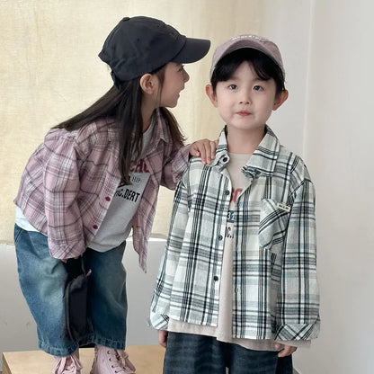 長袖シャツ・ブラウス ビッグチェック柄ルーズ長袖シャツ【mh0011237】