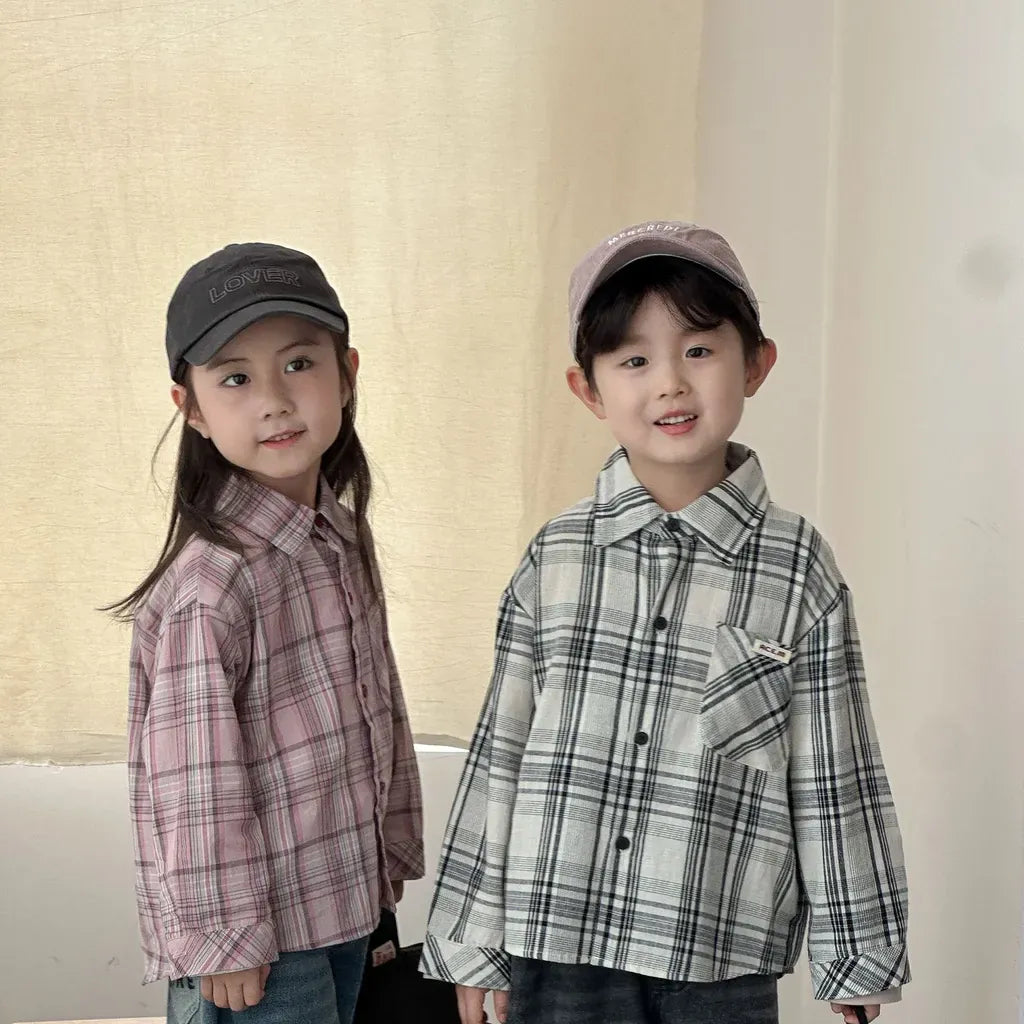 長袖シャツ・ブラウス ビッグチェック柄ルーズ長袖シャツ【mh0011237】