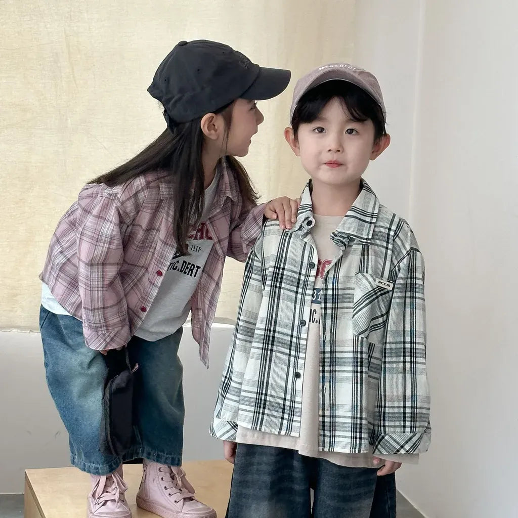 長袖シャツ・ブラウス ビッグチェック柄ルーズ長袖シャツ【mh0011237】