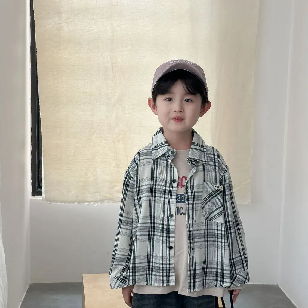 長袖シャツ・ブラウス ビッグチェック柄ルーズ長袖シャツ【mh0011237】