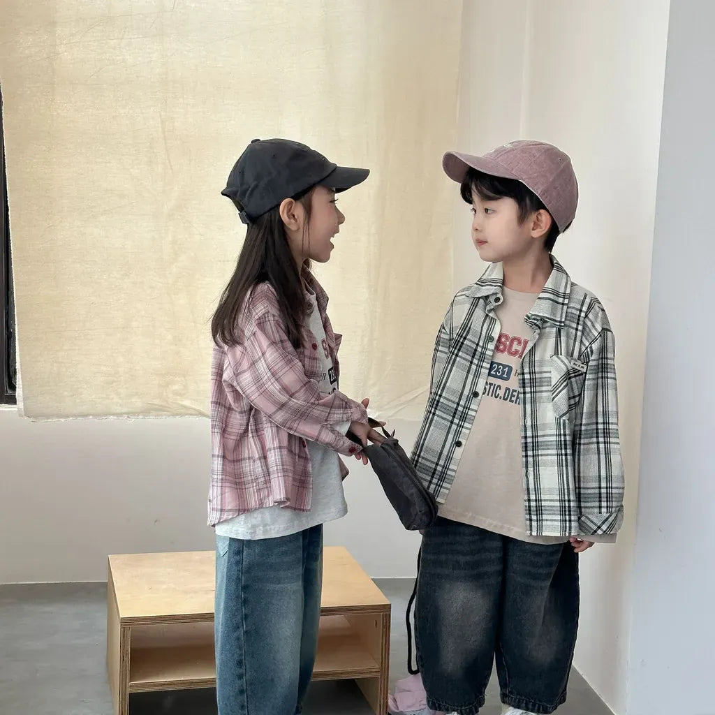 長袖シャツ・ブラウス ビッグチェック柄ルーズ長袖シャツ【mh0011237】