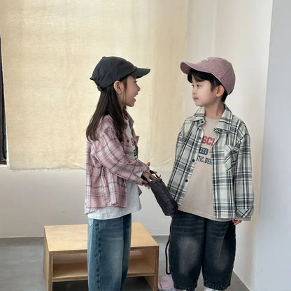 長袖シャツ・ブラウス ビッグチェック柄ルーズ長袖シャツ【mh0011237】