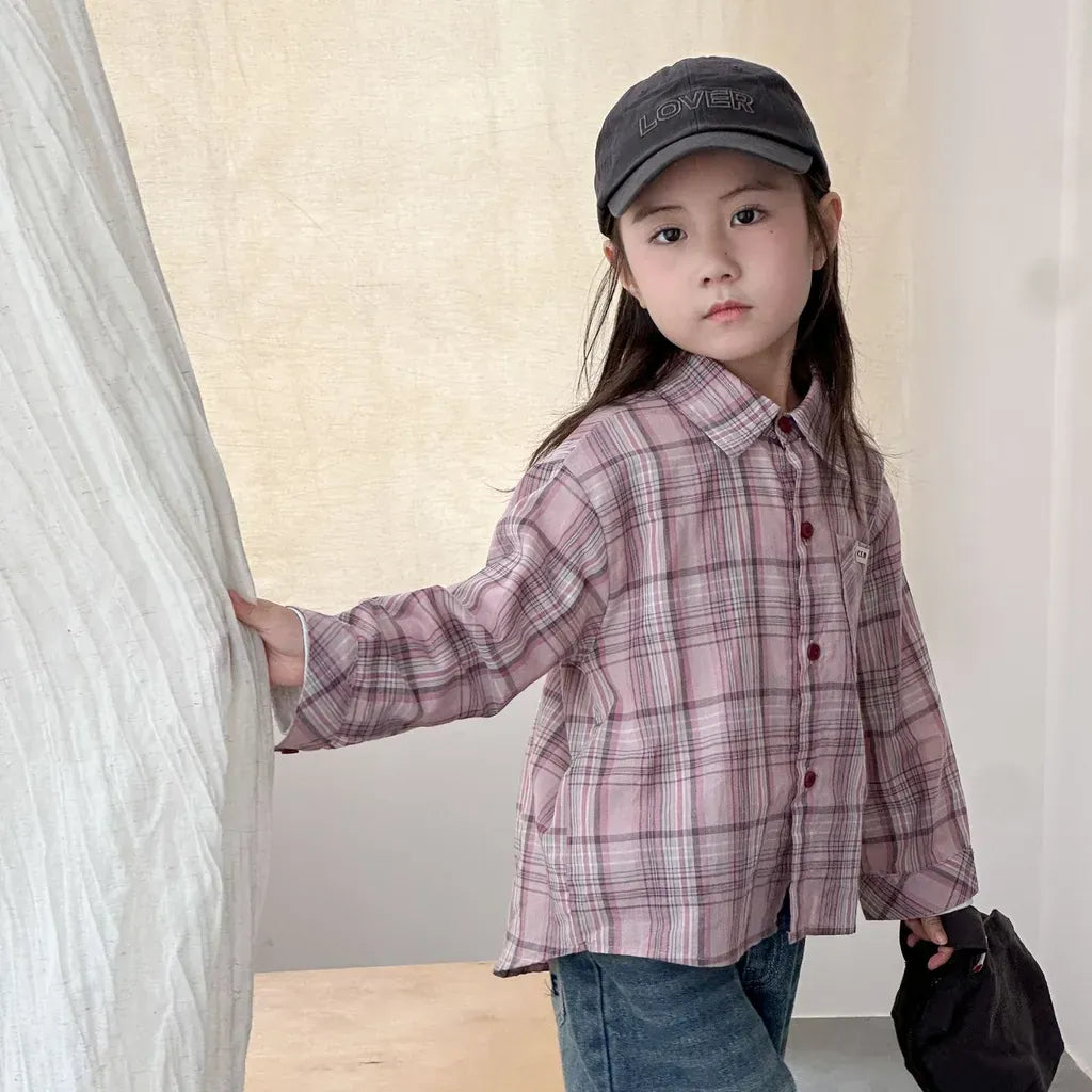 長袖シャツ・ブラウス ビッグチェック柄ルーズ長袖シャツ【mh0011237】