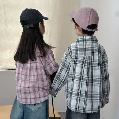 長袖シャツ・ブラウス ビッグチェック柄ルーズ長袖シャツ【mh0011237】