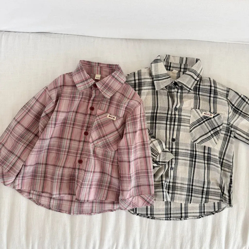 長袖シャツ・ブラウス ビッグチェック柄ルーズ長袖シャツ【mh0011237】