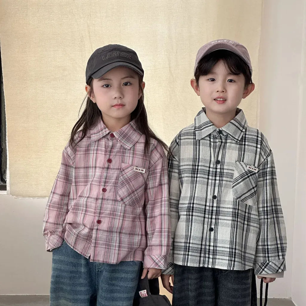 長袖シャツ・ブラウス ビッグチェック柄ルーズ長袖シャツ【mh0011237】