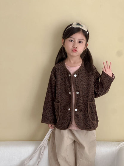 カーディガン・パーカー レオパードプリントコーデュロイカーディガン【mh0011238】