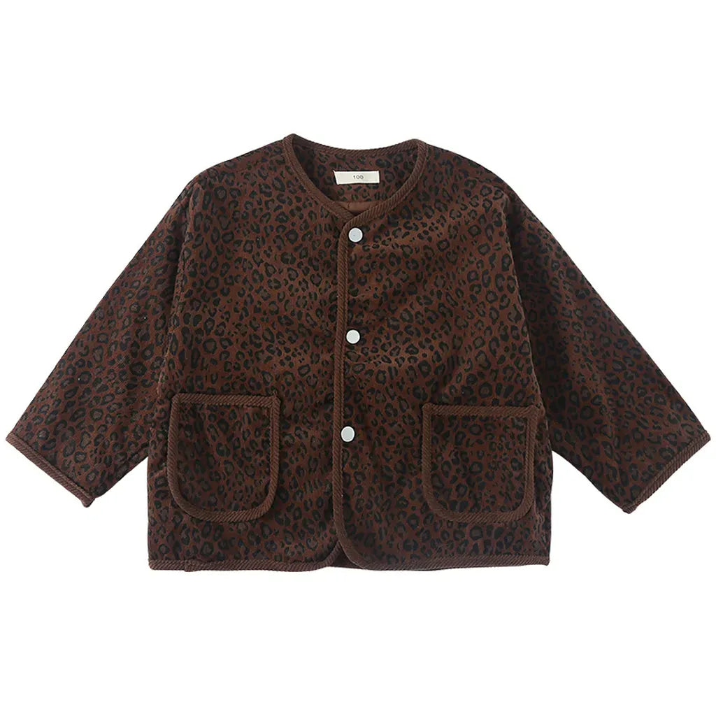 カーディガン・パーカー レオパードプリントコーデュロイカーディガン【mh0011238】
