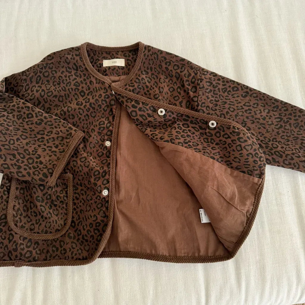カーディガン・パーカー レオパードプリントコーデュロイカーディガン【mh0011238】