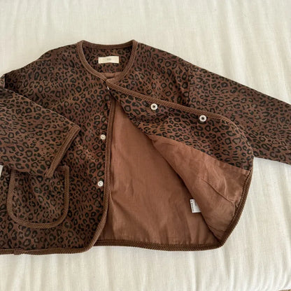 カーディガン・パーカー レオパードプリントコーデュロイカーディガン【mh0011238】
