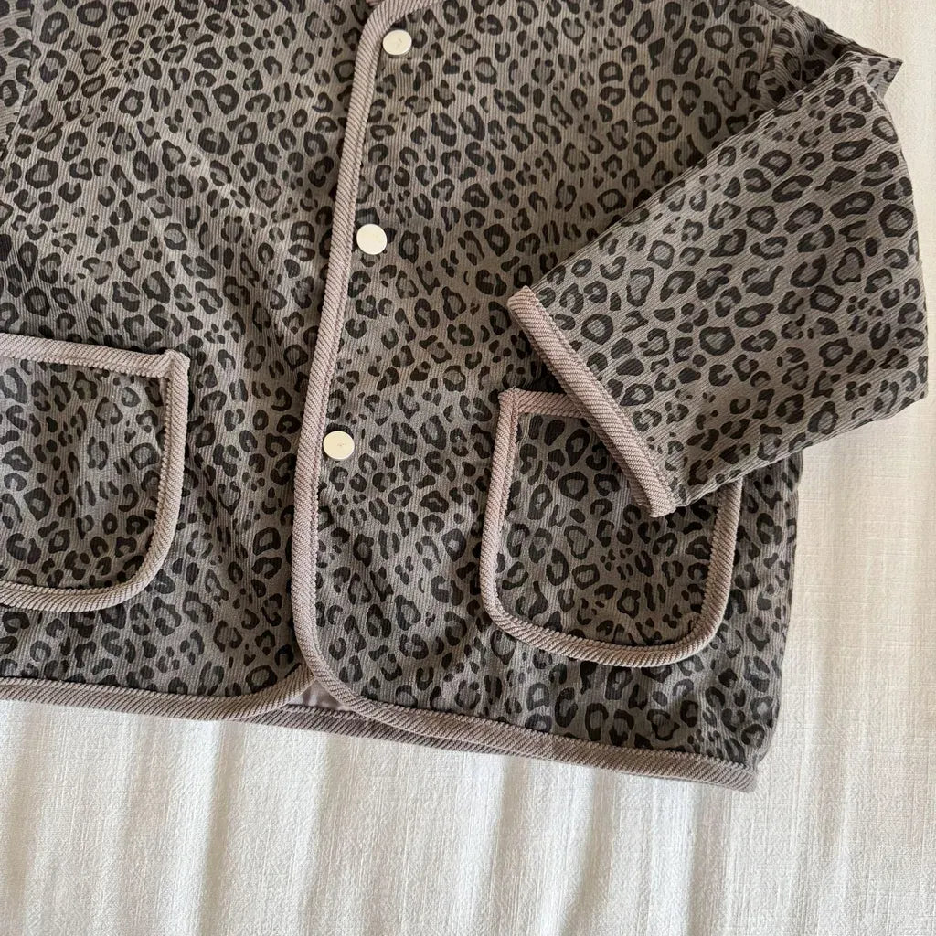 カーディガン・パーカー レオパードプリントコーデュロイカーディガン【mh0011238】