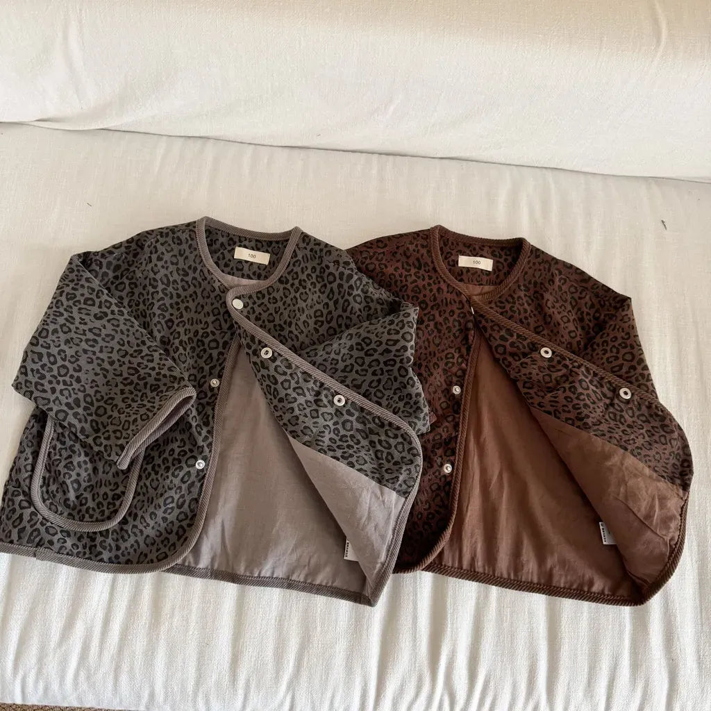 カーディガン・パーカー レオパードプリントコーデュロイカーディガン【mh0011238】