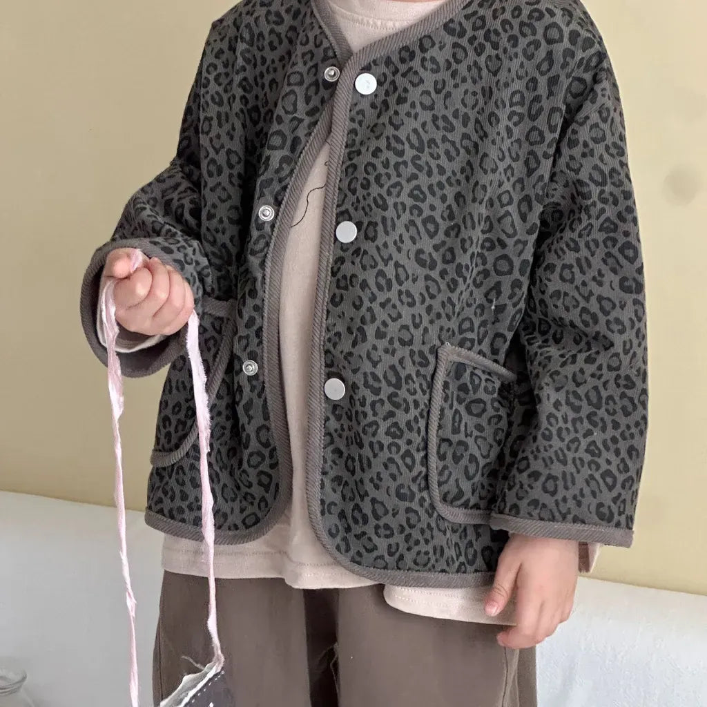 カーディガン・パーカー レオパードプリントコーデュロイカーディガン【mh0011238】