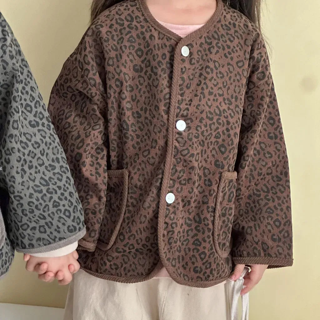 カーディガン・パーカー レオパードプリントコーデュロイカーディガン【mh0011238】