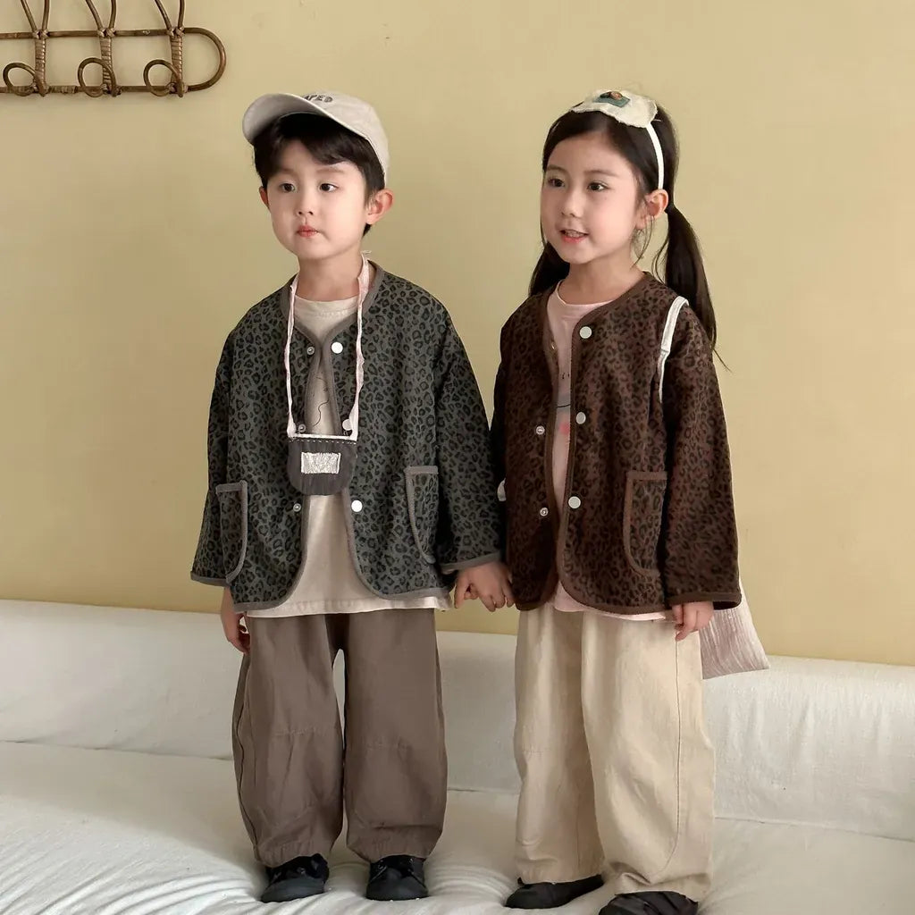 カーディガン・パーカー レオパードプリントコーデュロイカーディガン【mh0011238】