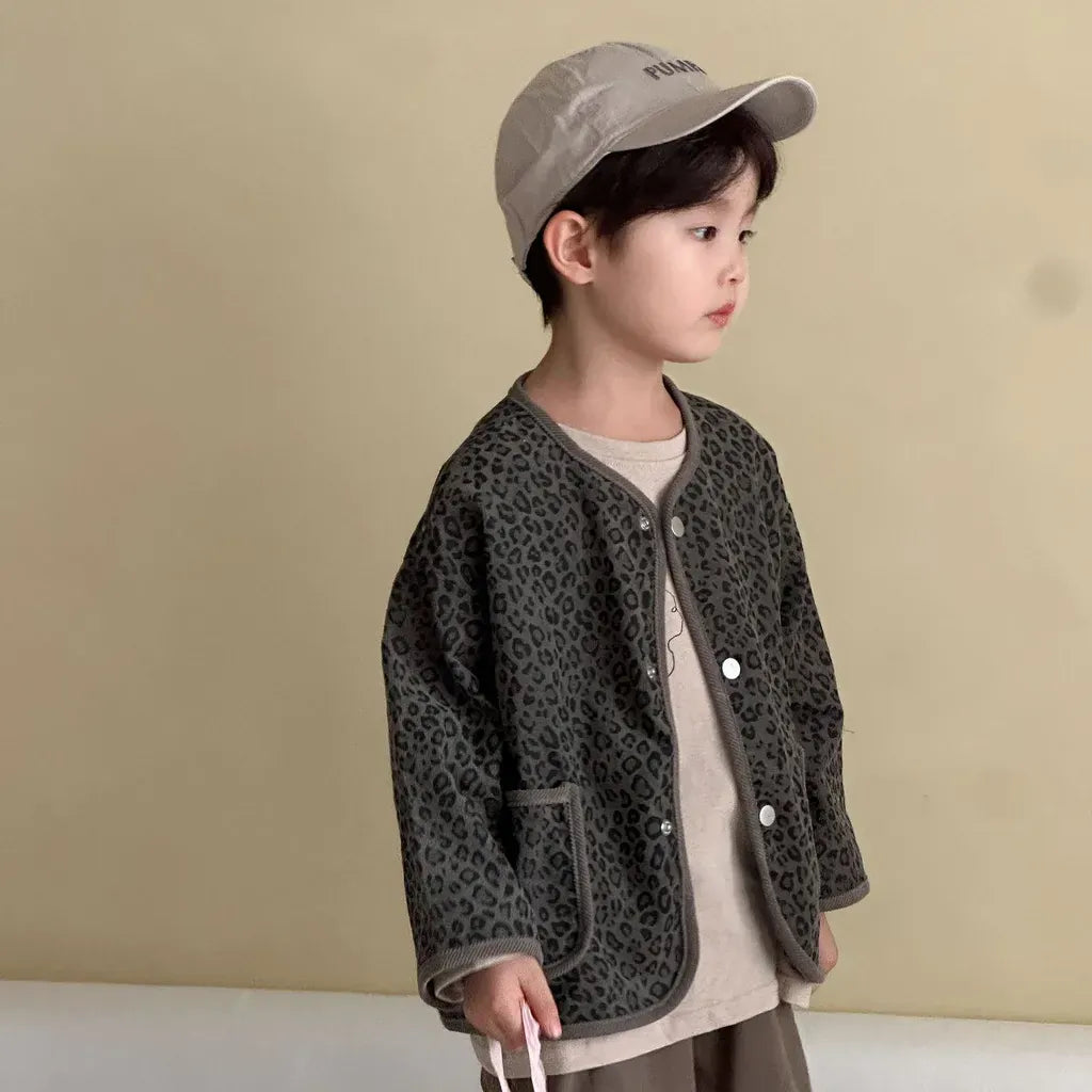 カーディガン・パーカー レオパードプリントコーデュロイカーディガン【mh0011238】