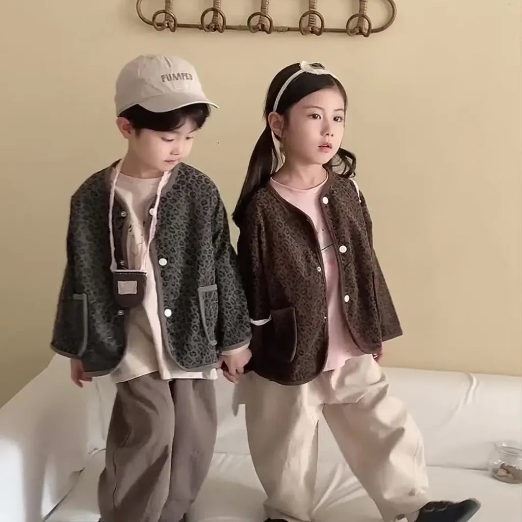 カーディガン・パーカー レオパードプリントコーデュロイカーディガン【mh0011238】