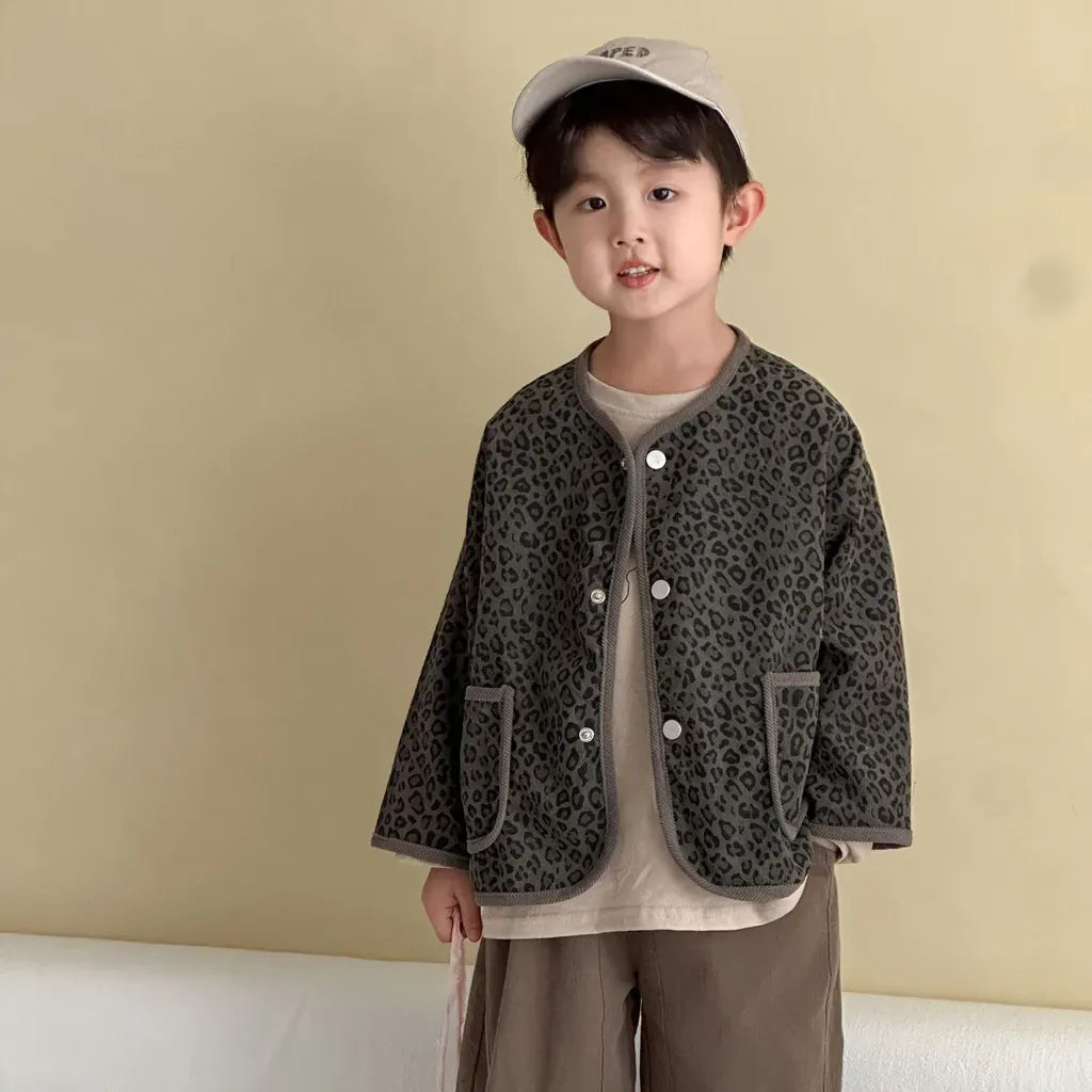 カーディガン・パーカー レオパードプリントコーデュロイカーディガン【mh0011238】