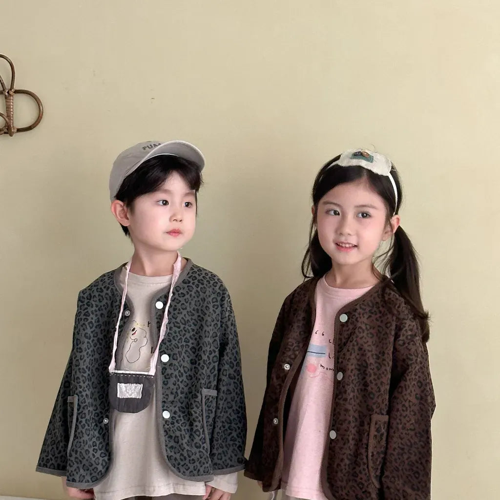 カーディガン・パーカー レオパードプリントコーデュロイカーディガン【mh0011238】