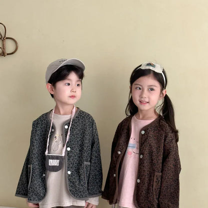 カーディガン・パーカー レオパードプリントコーデュロイカーディガン【mh0011238】