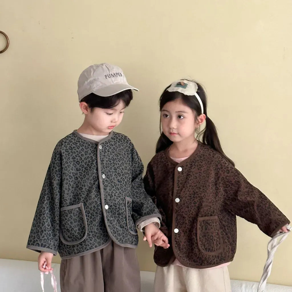 カーディガン・パーカー レオパードプリントコーデュロイカーディガン【mh0011238】