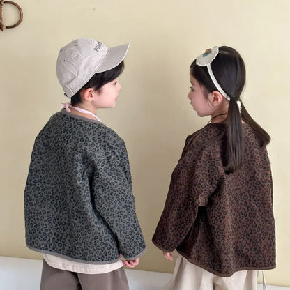 カーディガン・パーカー レオパードプリントコーデュロイカーディガン【mh0011238】