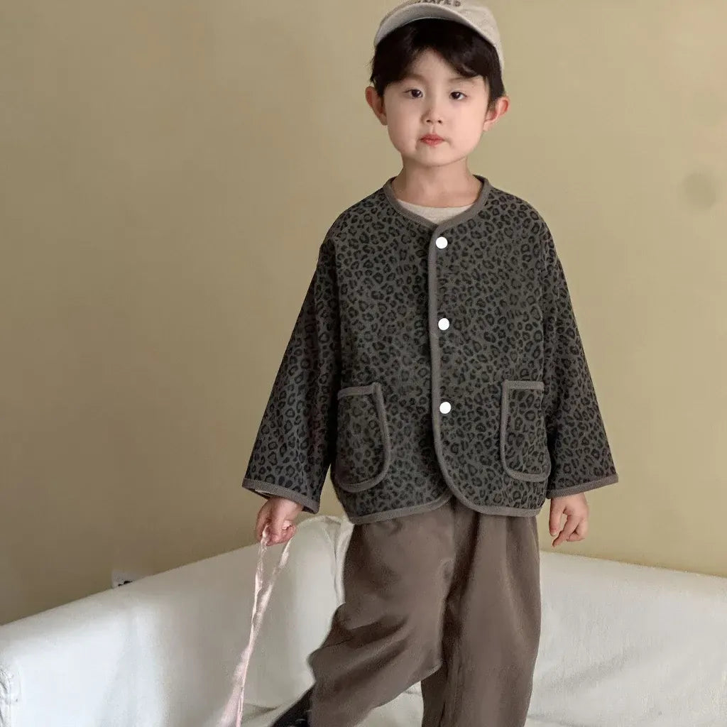 カーディガン・パーカー レオパードプリントコーデュロイカーディガン【mh0011238】