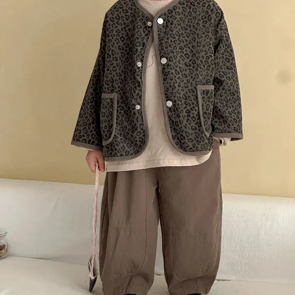 カーディガン・パーカー レオパードプリントコーデュロイカーディガン【mh0011238】