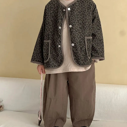 カーディガン・パーカー レオパードプリントコーデュロイカーディガン【mh0011238】