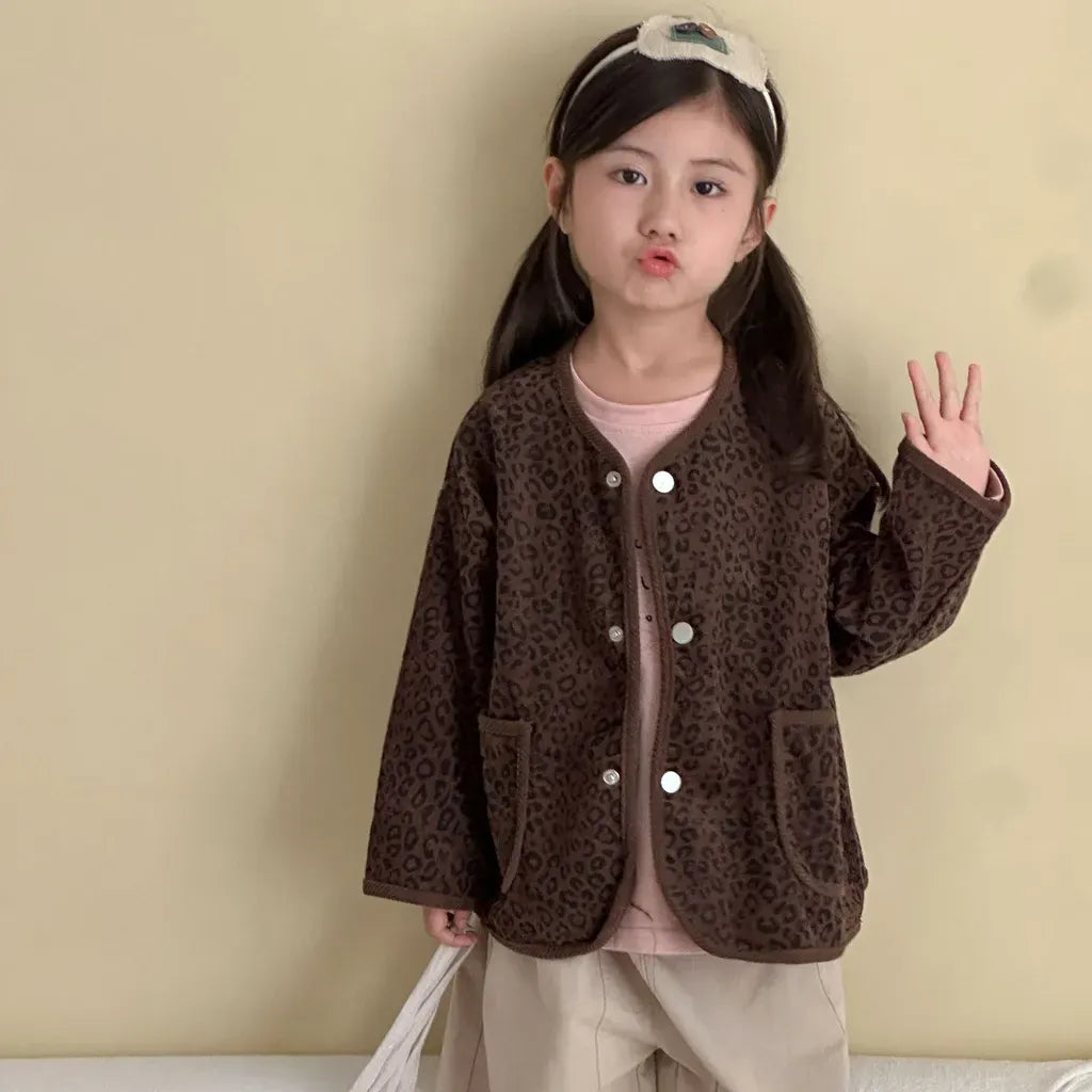 カーディガン・パーカー レオパードプリントコーデュロイカーディガン【mh0011238】