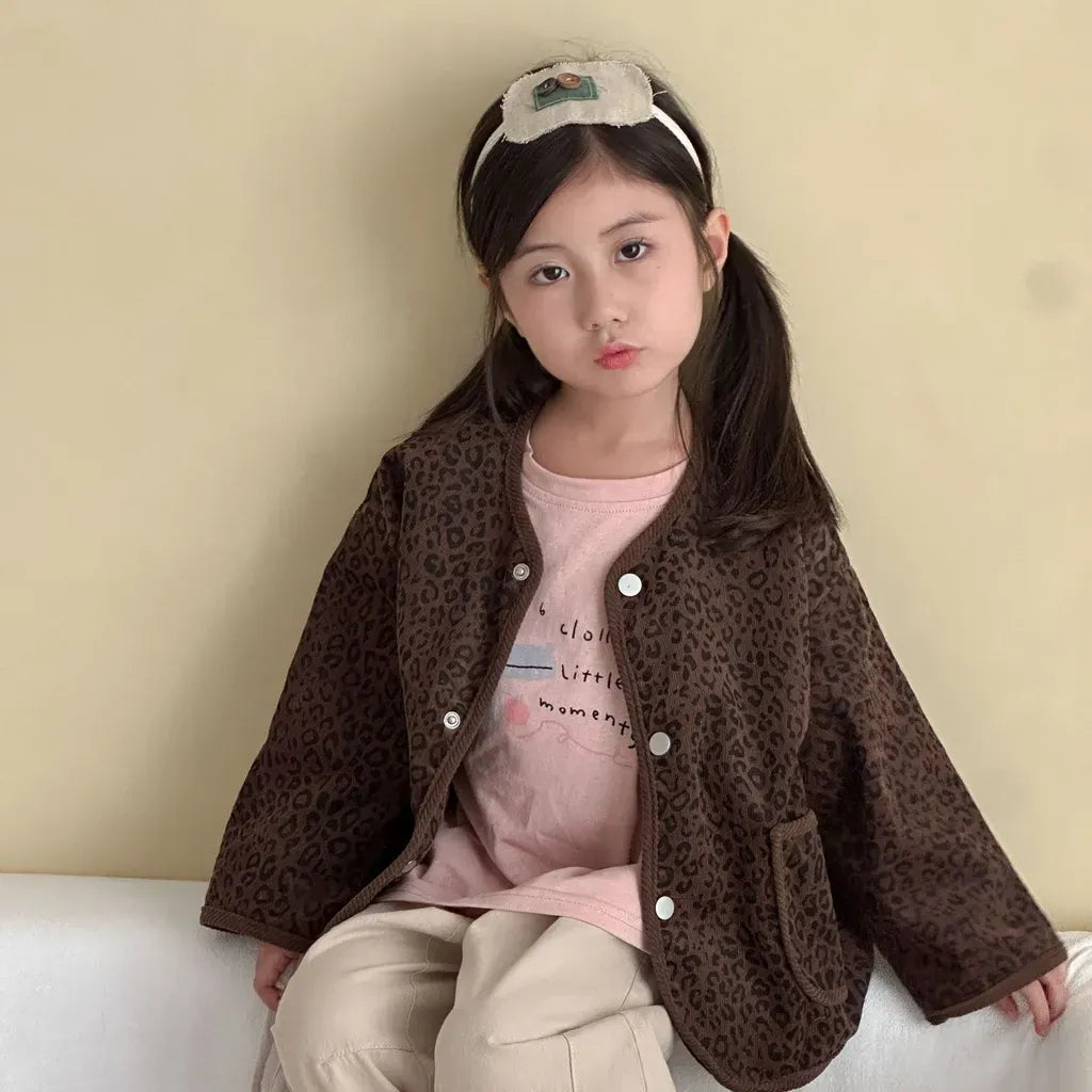 カーディガン・パーカー レオパードプリントコーデュロイカーディガン【mh0011238】