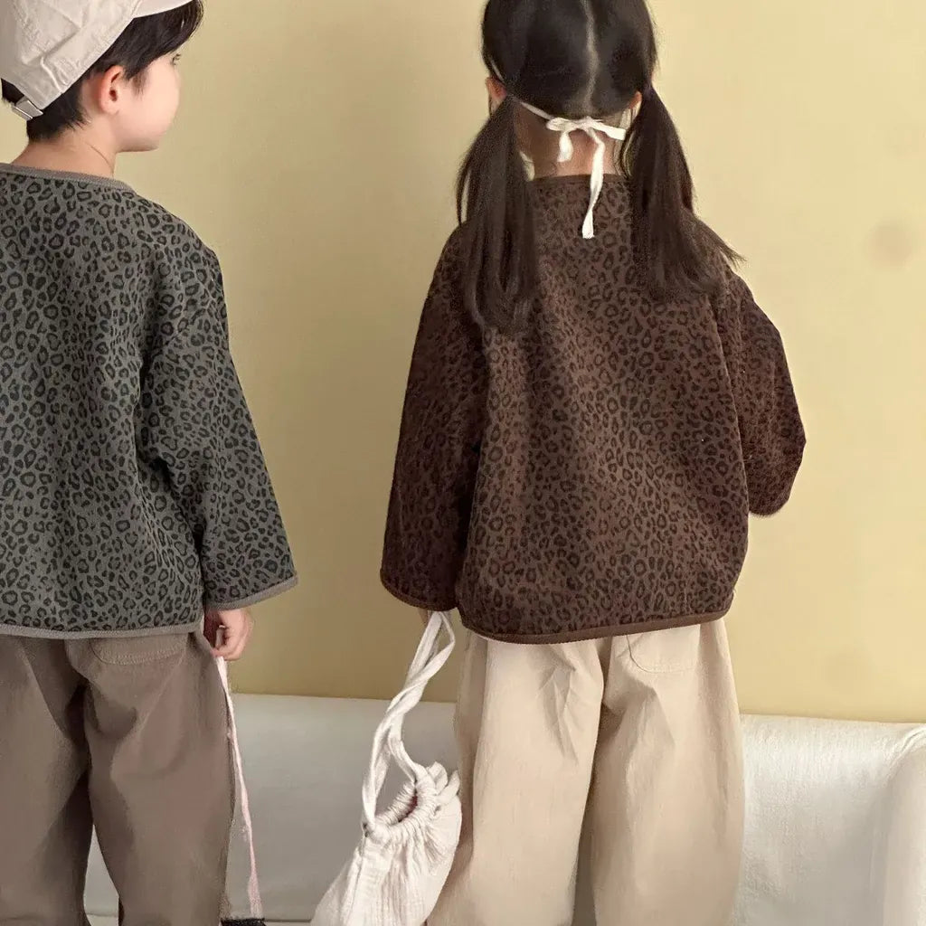 カーディガン・パーカー レオパードプリントコーデュロイカーディガン【mh0011238】