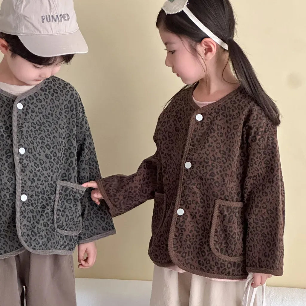 カーディガン・パーカー レオパードプリントコーデュロイカーディガン【mh0011238】