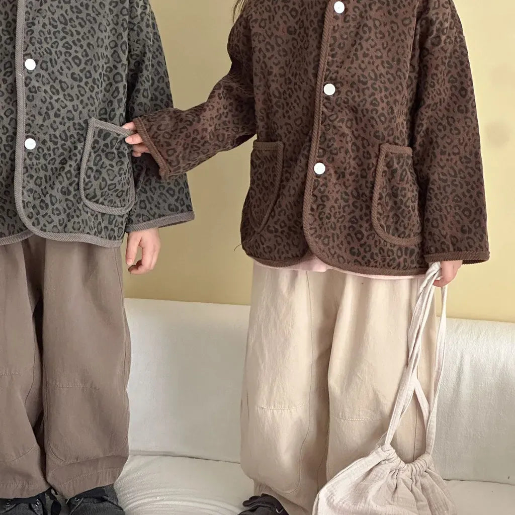 カーディガン・パーカー レオパードプリントコーデュロイカーディガン【mh0011238】
